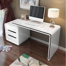 Modern Minimalist White Desk with Storage Drawers – Sleek Home Office Workstation